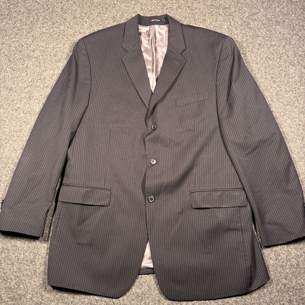 Calvin Klein Blazer Sport‎ Coat Three Button Casual Jacket Wool Men's Size 48L